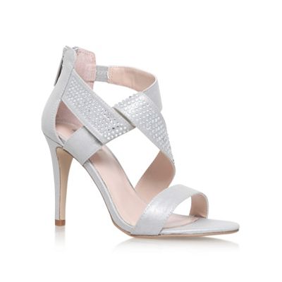 Carvela Silver 'Graft' high heel sandals